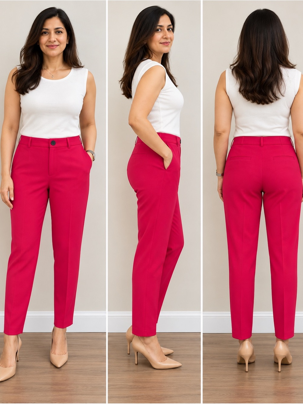 NWT NEXT Tailoring Fuchsia Pink Tapered Pants